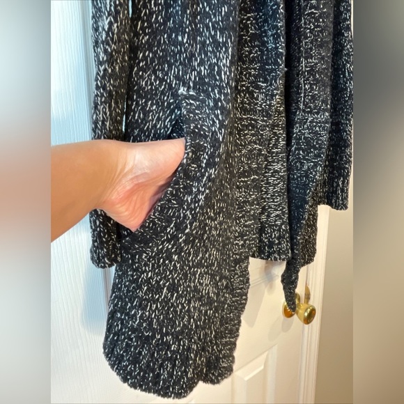 EDDIE Bauer Cardigan Size Large Black Chunky Knit Open Front Lounge - Picture 4 of 14